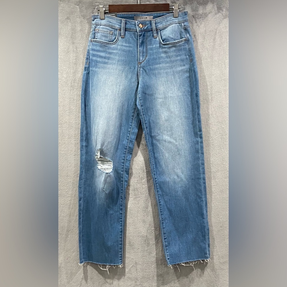 Joe's Boyfriend Distressed Denim Cropped Raw Hem Blue Jeans Women’s Size 25 NWT